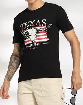 Shein Shein Men Short Sleeves Graphic Chest Print Crew Tshirt