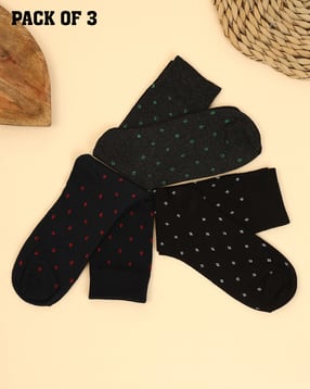 Shein Men Combo Of 3 Micro Print Mid Calf Everyday Socks-picture-28