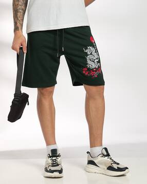 Shein Elasticated Drawstring Waist Graphic Print Shorts-picture-20