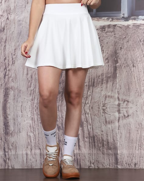 Shein High Waist Textured Mini Flared Skirt