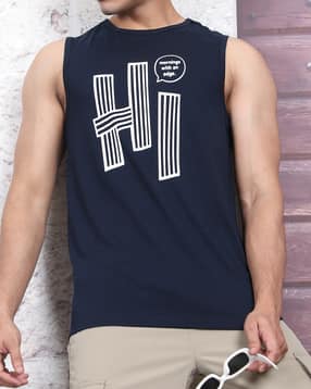Shein Sleeveless Typographic Chest Print Crew Tshirt-picture-15
