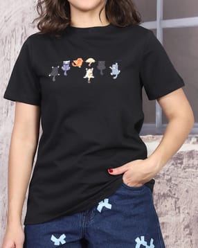 Shein Short Sleeve Graphic Chest Print Crew Tshirt-picture-22