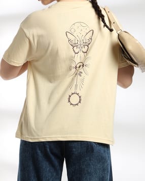 Shein Short Sleeve Graphic Back Print Crew Tshirt-picture-30