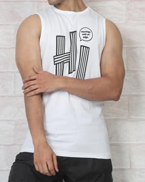 Shein Sleeveless Typographic Chest Print Crew Tshirt-picture-14
