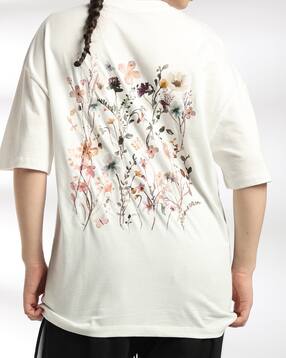 Shein Drop Shoulder Floral Back Print Crew Tshirt-picture-11