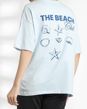 Shein Shein Women Drop Shoulder Graphic Back Print Crew Tshirt