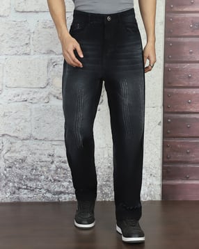 Shein Fly With Button Closure Mid Wash Distressed Jeans-picture-19
