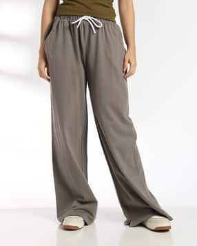 Shein Elasticated Drawstring Waist Flared Track Pants-picture-41