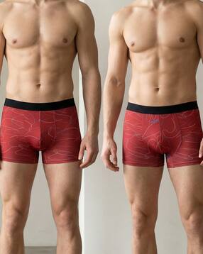 Shein Pack Of 2 Contrast Waistband Abstract Print Trunks-picture-26