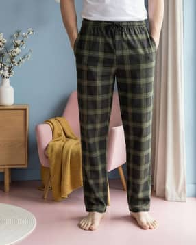 Shein Full Length Elasticated Drawstring Waist Checked Pyjama-picture-23