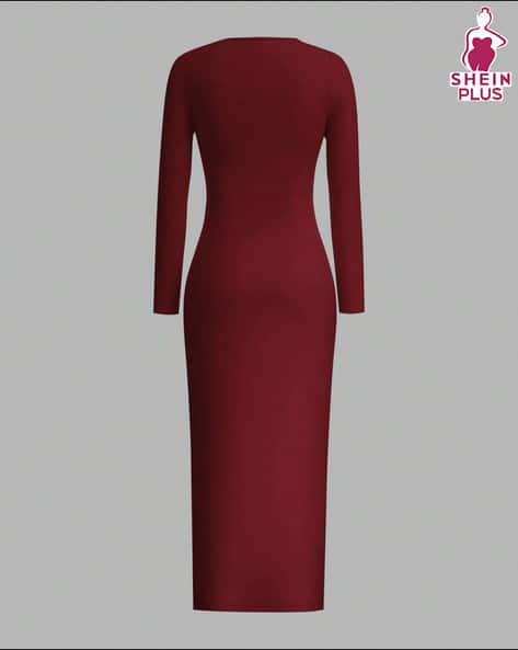 burgundy striped dress Maxwell Dress in Burgundy Pinstripe 2X main image 1