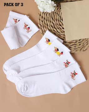 Shein Ankle Length Combo Of 3 Graphic Print Everyday Socks-picture-23