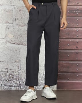 Shein Ankle Length Semi-Elasticated Waist Pleated Pants-picture-12