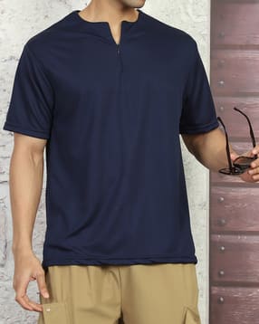 Shein Medium Length Short Sleeve Zip Closure Tshirt-picture-11