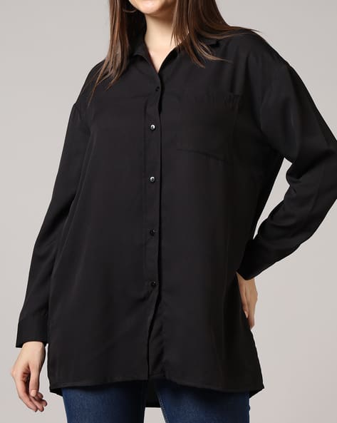 Product image of
                        Shein Shein Drop Shoulder Spread Collar Cuffed
                        Sleeve Shirt
