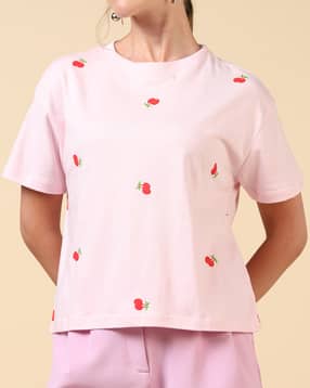 Shein Short Sleeve Graphic Placement Print Crew Tshirt-picture-12
