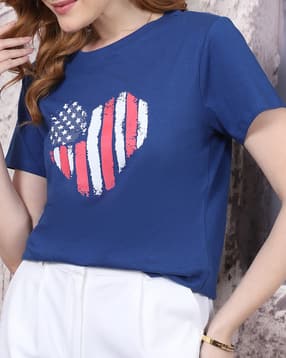 Shein Short Sleeve Graphic Chest Print Crew Tshirt-picture-35