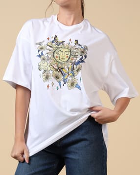 Shein Drop Shoulder Graphic Chest Print Crew Tshirt-picture-18