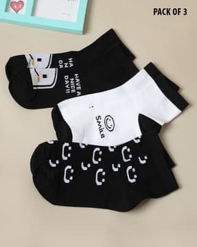 Shein Shein Women Pair Of 3 Graphic Print Everyday Socks