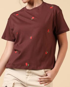 Shein Short Sleeve Graphic Placement Print Crew Tshirt-picture-38