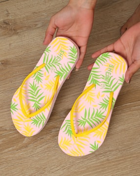 Shein Women Open Toe Leaf Print Thong Flip Flop-picture-25
