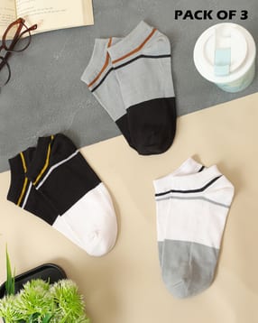 Shein Men Combo of 3 Contrast Trim Everyday Socks-picture-10