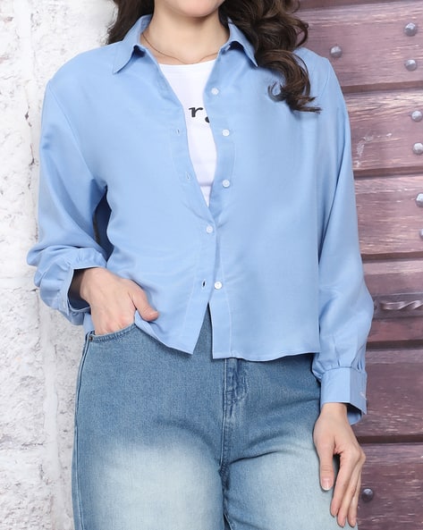 Product image of
                        Shein Shein Medium Length Spread Collar Full
                        Sleeve Shirt