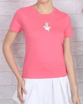 Shein Short Sleeve Graphic Chest Print Crew Tshirt-picture-20
