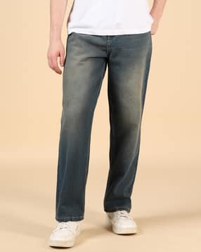 Shein Full Length Fly With Button Closure Mid Wash Jeans-picture-38