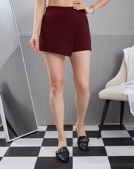 Shein High Waist Overlay Detail Mini Skorts