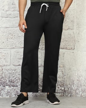 shein ankle length contrast side striped track pant