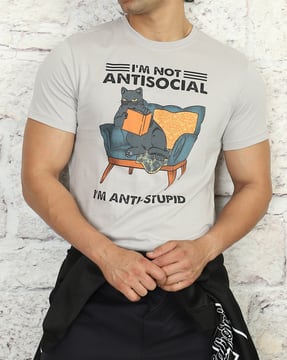 Shein Shein Men Street Short Sleeves Graphic Chest Print Crew Tshirt