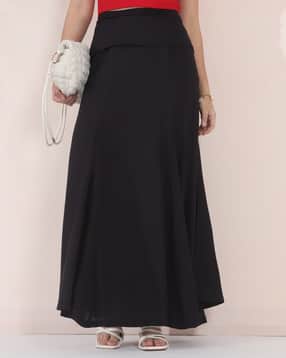 Shein Fold Over Waistband Zip Closure Maxi Skirt-picture-36