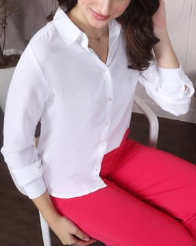 Shein Medium Length Spread Collar Full Sleeve Shirt-picture-52