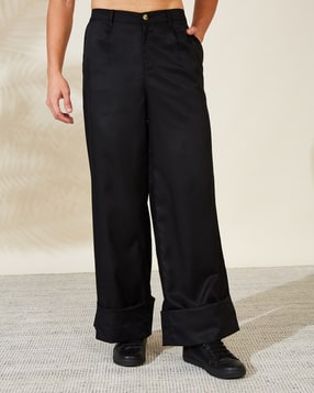 Shein Folded Hem Semi-Elasticated Waist Pleated Pant-picture-11