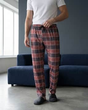 Shein Men Elasticated Drawstring Waist Checked Pyjama-picture-16