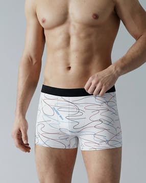 Shein Contrast Elasticated Waist Abstract Print Trunks-picture-11