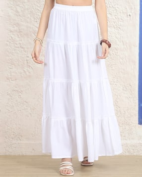 Shein Elasticated Waist Tiered Maxi Skirt-picture-47