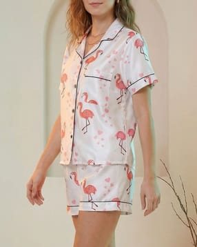 Shein Cuban Collar Graphic Print Shirt & Shorts Set-image-43