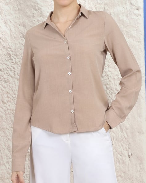 Product image of
                        Shein Shein Medium Length Spread Collar Full
                        Sleeve Shirt