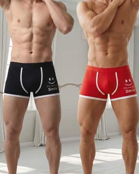 Shein Combo Of 2 Contrast Trim Graphic Print Trunks-picture-36