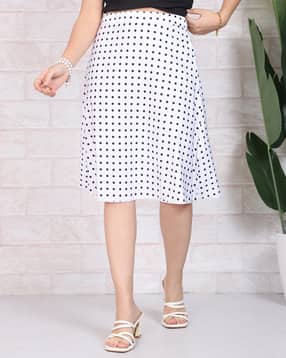Shein Knee Length Polka Dot Print A-Line Skirt-picture-13
