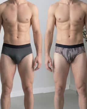 Shein Combo of 2 Contrast Elasticated Waist Abstract Print Brief-picture-48