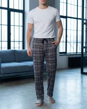Shein Full Length Elasticated Drawstring Waist Checked Pyjama-picture-17