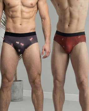 Shein Combo of 2 Contrast Elasticated Waist Graphic Print Brief-picture-22