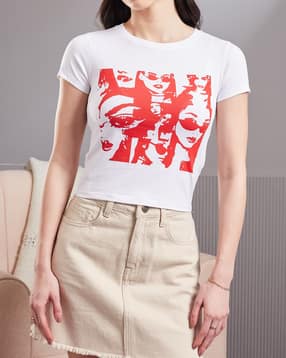 Shein Short Sleeve Graphic Chest Print Crew Tshirt-picture-39