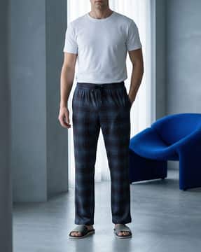 Shein Shein Elasticated Drawstring Waist Checked Pyjamas