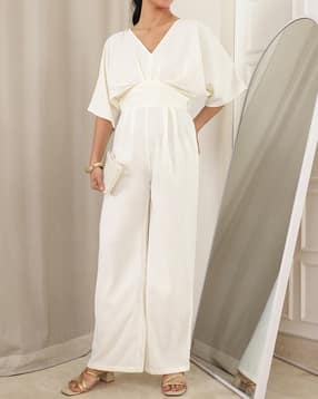 Shein Extended Sleeve Pleat Detail Panelled Jumpsuit-picture-19
