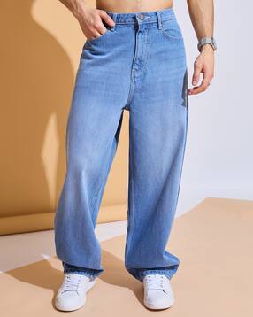 Shein Full Length Fly With Button Closure Mid Wash Jeans-picture-22