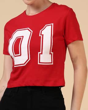 Shein Short Sleeve Numeric Chest Print Crew Tshirt-picture-15